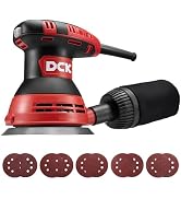 DCK Random Orbital Sander, 3.0 AMP Corded Palm Sander, 6 Speeds Max 12,000 OPM, 5-Inch with 10 pc...