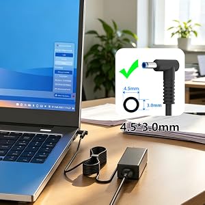 hp 45w laptop charger; 4.5mm blue tip adapter