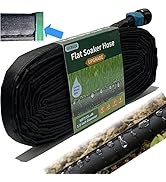 Secbulk Flat Soaker Hose, 50Feet 1/2" Linkable Consistent Drip Irrigation Hose Save 80% Water, Le...
