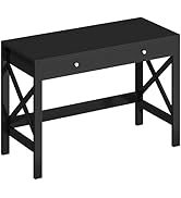 ChooChoo Computer Desk Study for Home Office, Modern Simple 40 Inches Desk with Drawers, Makeup V...