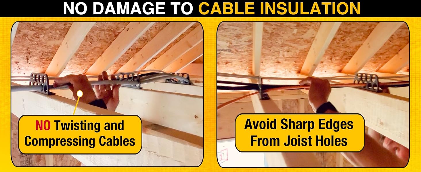 Cable Chase wire bracket provides clean wire runs with no twisting and compressing on cable