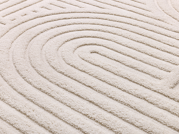 beige modern arches rugs waves lines simple geometric rug
