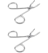 2Pcs Silver Stainless Steel Eyebrow Scissors Tweezers, Elbow Pliers Clip Scissors, Flat Tip Tweez...
