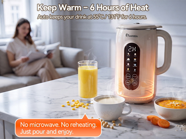 6-hour keep warm for lasting freshness