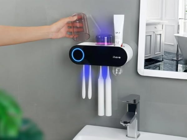 Toothbrush Holders for Bathrooms, UV Toothbrush Sanitizer and Holder Smart Home Bathroom