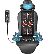 Shiatsu Massage Cushion with Heat, 3D Body Stretching Seat Traction, Kneading Back Massager for C...