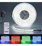 FOSUO RGBW Smart IC Cool White 6000K 24V COB LED Strip 16.4ft WS2811 Addressable Color Changing M...