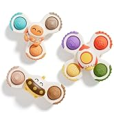 ALASOU 3PCS Pop Suction Cup Spinner Sensory Airplane Travel Toys for 1 Year Old Boy Girl Infant T...