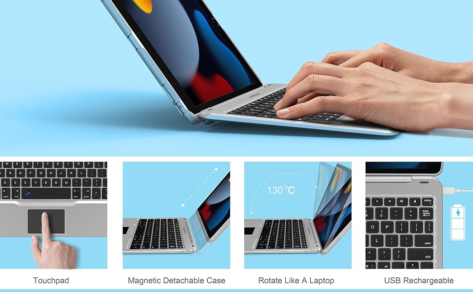 HB245T-10.2 iPad 9 Keyboard Case 4