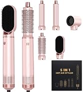 AVENHO 5-in-1 Hair Styler, Blow Dryer Brush & Auto-Wrap Air Curler, Pink | Professional multi hai...