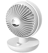 KIEROFIRT Ball Desktop Fan 120° Wide Angle Oscillating Head Compact and Portable Healthy Air Circ...
