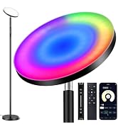 OUTON Smart RGB Floor Lamp, 36W LED Modern Torchiere Sky Lamp, Super Bright Stepless Dimmable Sta...