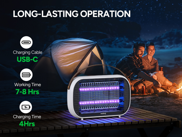 50000H Long-Life LED Bulbs, Portable Mosquito Zapper, Fly Trap Mosquito Trap, Fly Killer Fly Zapper