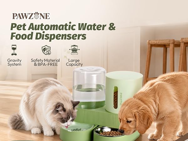 cat water and food dispenser