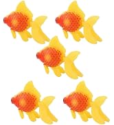 5 Pack Gold,Orange Artificial Aquarium Fishes Fake Fish Plastic Fish Aquarium Moving Fishes Ornam...