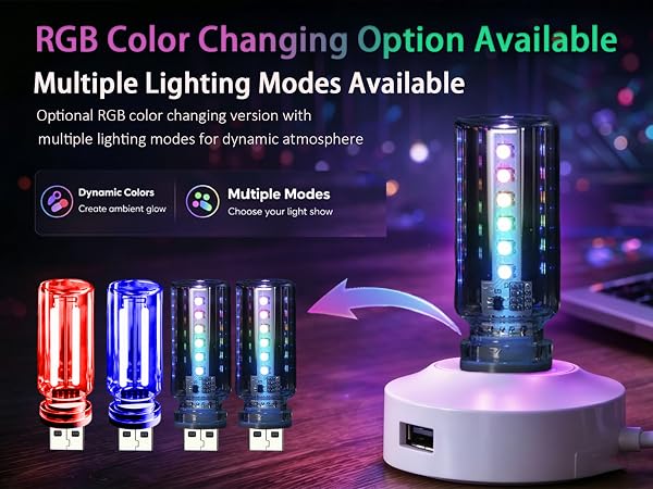 RGB USB ambient light for camping tent, portable multi-color LED atmosphere lighting