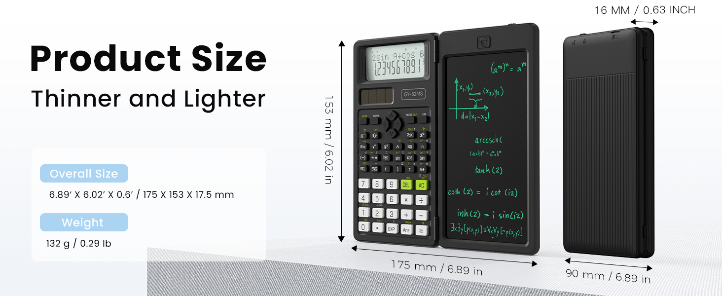 Middle and High School Supplies for Student, 82 MS Science Calculator with Writing Tablet