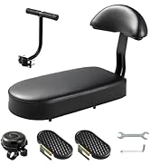 Zacro Kids Bike Seat Set, Comfort Bike Seat with Backrest, Wide Child Bicycle Rear Seat Cushion B...