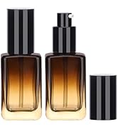 Segbeauty 2pcs 50ml Empty Refillable Glass Pump Bottle, 1.69oz Glass Containers Dispenser Gradien...