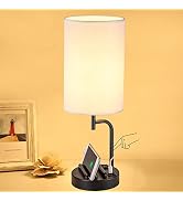 Dreamholder Touch Control USB Table Lamp, Upgraded 3-Way Dimmable Bedside Desk Lamp with USB C & ...