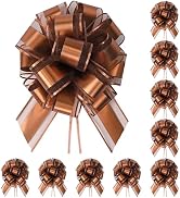 TIMESEEK 10-Pack Espresso Brown Pull Bows for Gift Wrapping - 6 Inch Reusable Ribbon Bows, Large ...