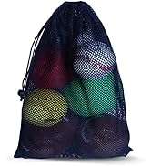 Large Heavy-Duty Mesh Sports Ball Bag for Soccer, Basketball, Volleyball, Football, Baseball, Gol...