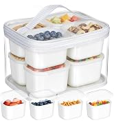 Snackle Box Container, 8 Compartment with Individual Lids & Clear Tote Bag | BPA-Free, Food-Grade...