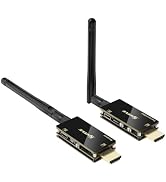 HDMI Wireless Transmitter and Receiver, KVM Function HDMI Wireless Extender Kit with Antenna, No ...