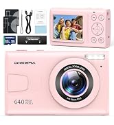 4K Digital Camera, 64MP Autofocus Video 18X Zoom 2.4" LCD Screen Vlogging Camera for YouTube, 32G...