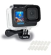 Suptig Underwater Waterproof Diving Housing Compatbile for Go Pro Hero 13/12/11/10/9 Black, 50M/1...