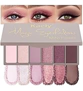 HHLTOH 6 Colors Mini Rose Gold Pink Eye Shadow Palette Makeup for Older Women, Neutral Matte Shim...