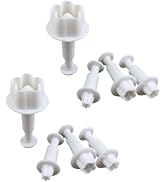 8Pcs White Flower Plunger Cookie Cutters, Blossom Cake Fondant Mold,DIY Flower Cake Fondant Mold ...