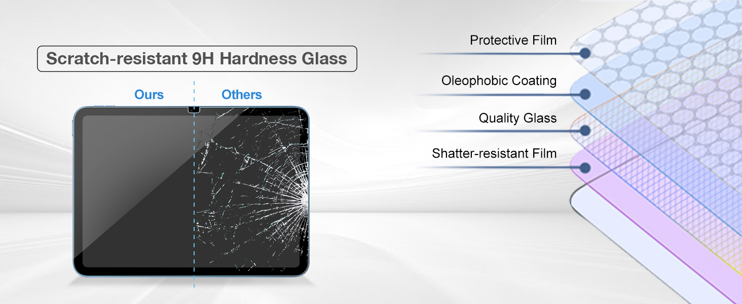 9H hardness tempered glass