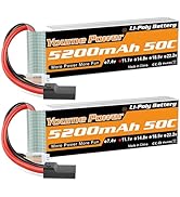 Nihewo 3S Lipo Battery 5200mAh Shorty 11.1V RC Battery 50C with Tr Plug Soft Case Compatible with...