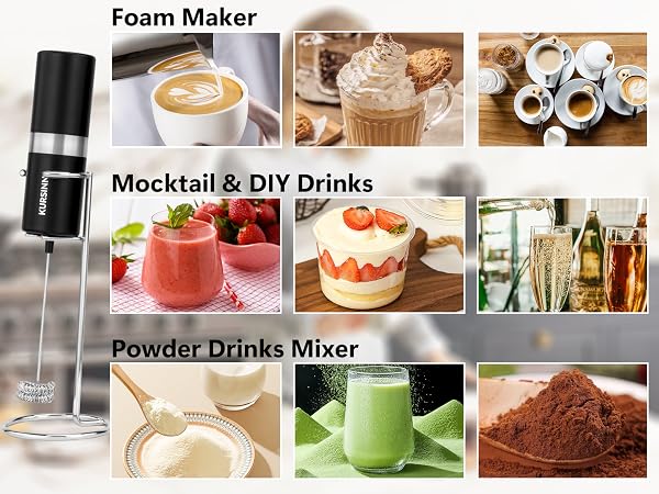 battery powered milk frother for multi-use