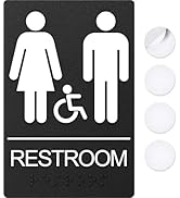 ASSURED SIGNS Restroom Signs, Bathroom Sign For Business - For Unisex Men and Women - 9" by 6" - ...