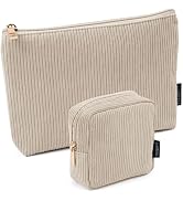MAGEFY Small Makeup Bag, 2 Pcs Corduroy Makeup Bag for Purse Make Up Organizer Bag Mini Pouch wit...