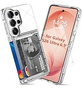AFGHOA for Samsung S26 Ultra Wallet Case 4 Credit Card ID Holder Clear Flip | Cover for Galaxy S2...