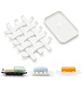 Aenfaiy 1 Pack Plastic Bar Soap Dish for Shower, White Draining Shampoo & Conditioner Soap Bar Ho...
