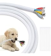 Yecaye 10ft - 1/2 inch Cord Protectors from Pets no Chew, White | Split Cable Management Sleeves,...