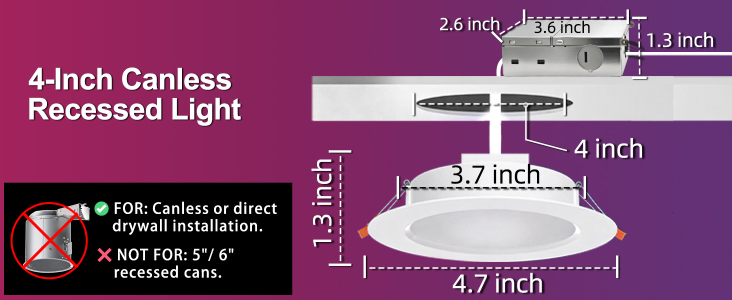 Canless Light Size