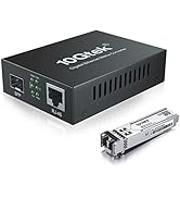 Gigabit Multi-Mode LC Fiber to Ethernet Media Converter with A SFP SX Module, 1.25G Fiber to Copp...