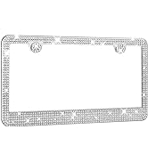 Aujen License Plate Frame - Lastingly Bling License Plate Frame - Sparkly Rhinestone License Plat...