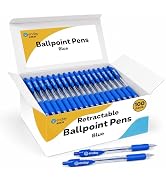 Enday Bulk Pens Ballpoint (100 Pack) Blue – Retractable Ballpoint Medium Point 1.0mm, Smooth Writ...