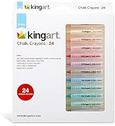 KINGART Chalk Crayons, Multi-Surface & Washable, Set of 24 Unique Vibrant Colors