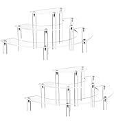 YestBuy 2 Pack Acrylic Risers Display Stand For Pop Figure, 3 Tier Clear Acrylic cupcake stand, H...
