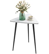 SAYGOER White Side Table Small Triangle End Tables Modern Narrow Sofa Table for Living Room Bedro...