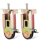 ULTECHNOVO 2Pcs Sliding Door Roller Wheels Heavy Duty Stamped Housing with Pom for Smooth Operati...