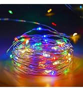 4-Pack Multicolor Christmas Fairy Lights Battery Operated with Timer, 16FT 50 LED String Lights O...