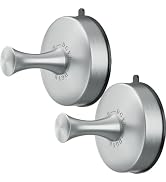 DGYB Suction Cup Hooks 2 Pack Towel Hooks for Bathrooms Brushed Nickel Shower Hooks for Loofah St...
